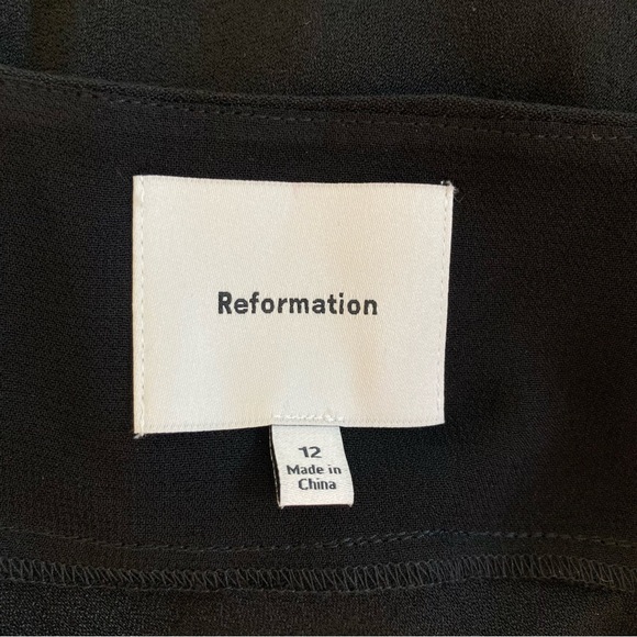 NWT Reformation Camira Dress Black Slip Midi, Size 12 - Picture 11 of 14